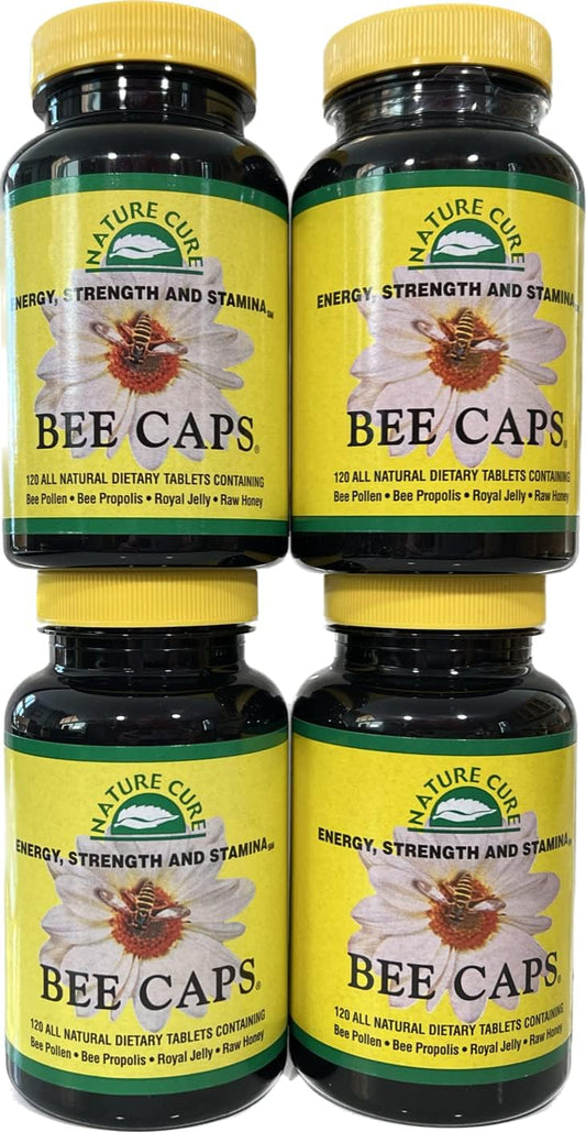 4-pack-of-nature-cure-original-bee-caps---120-count-brown-bottles---natural-health-supplements-1