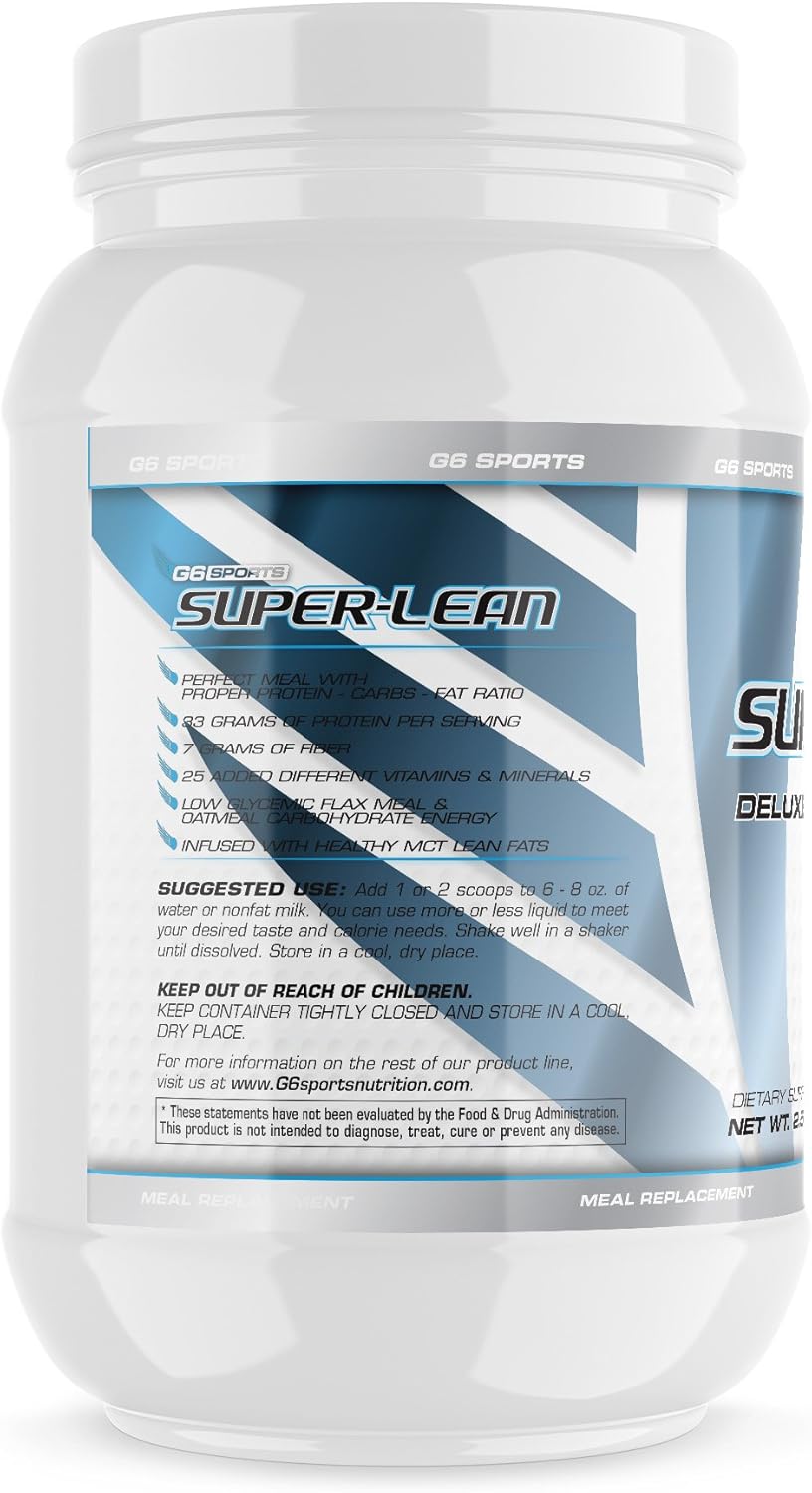 g6-sports-nutrition-super-lean-deluxe-meal-replacement---peanut-butter-milkshake-flavor---high-protein-fiber-with-added-vitamins-minerals---25lb-jar-3