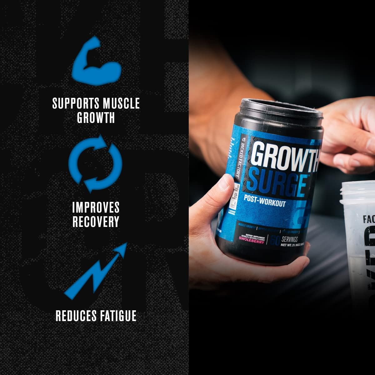 growth-surge-creatine-post-workout-supplement-with-l-carnitine---muscle-builder-recovery-aid-with-creatine-monohydrate-betaine-l-carnitine-l-tartrate---60-servings-swoleberry-flavor-2
