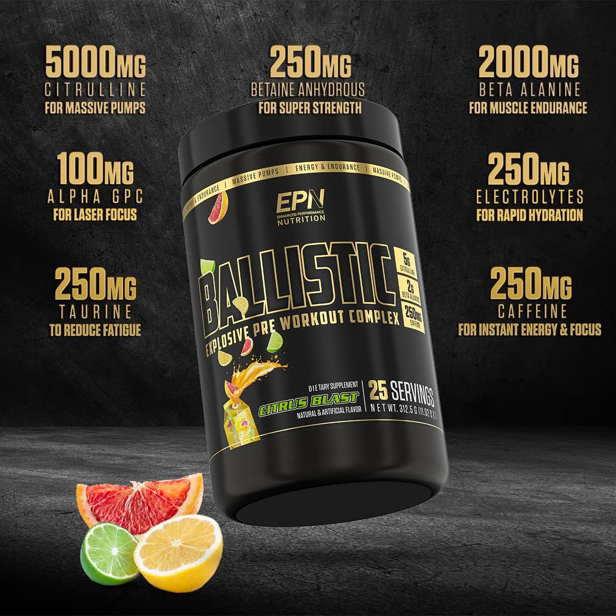 epn-supplements-ballistic-pre-workout-powder---nitric-oxide-booster-electrolytes-caffeine-nootropics---insane-pumps-focus-stamina-energy-hydration---citrus-blast-flavor-for-men-women-3