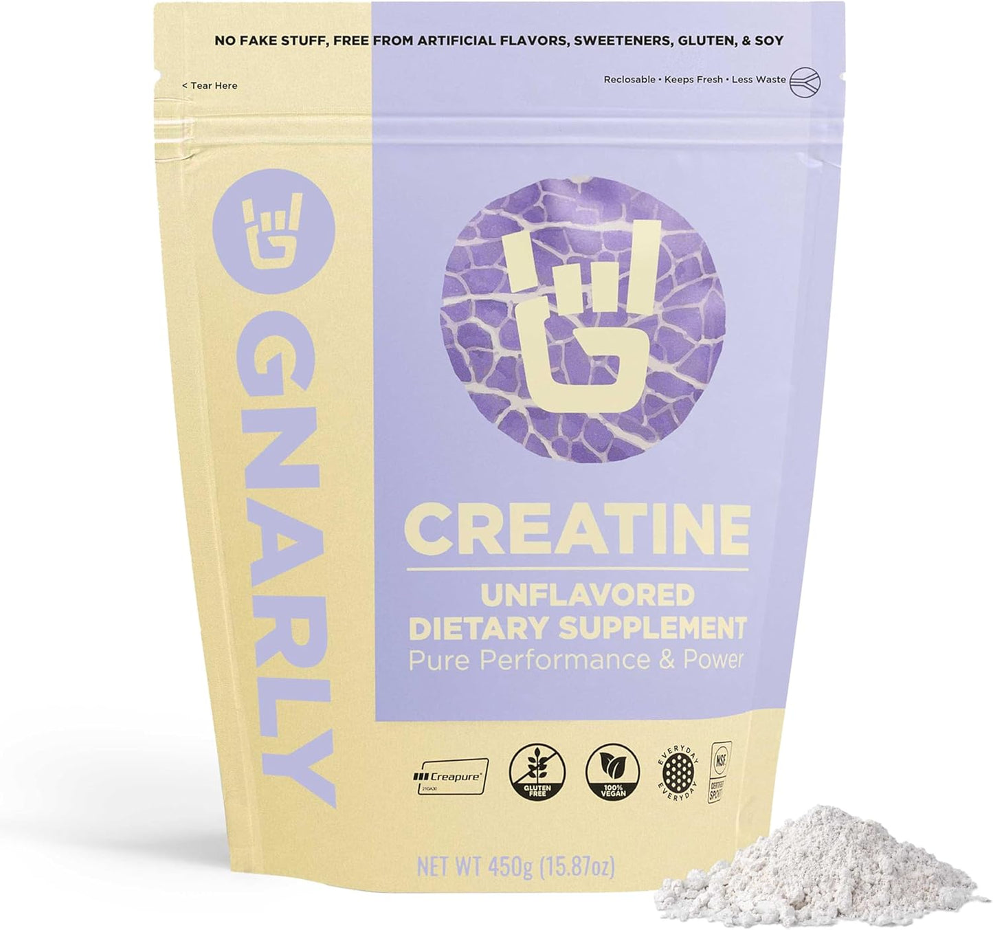 vegan-nsf-sport-certified-creatine-powder-for-optimized-recovery---5g-creapure-monohydrate-supplement---unflavored-1587-oz---gnarly-nutrition-sports-nutrition-1