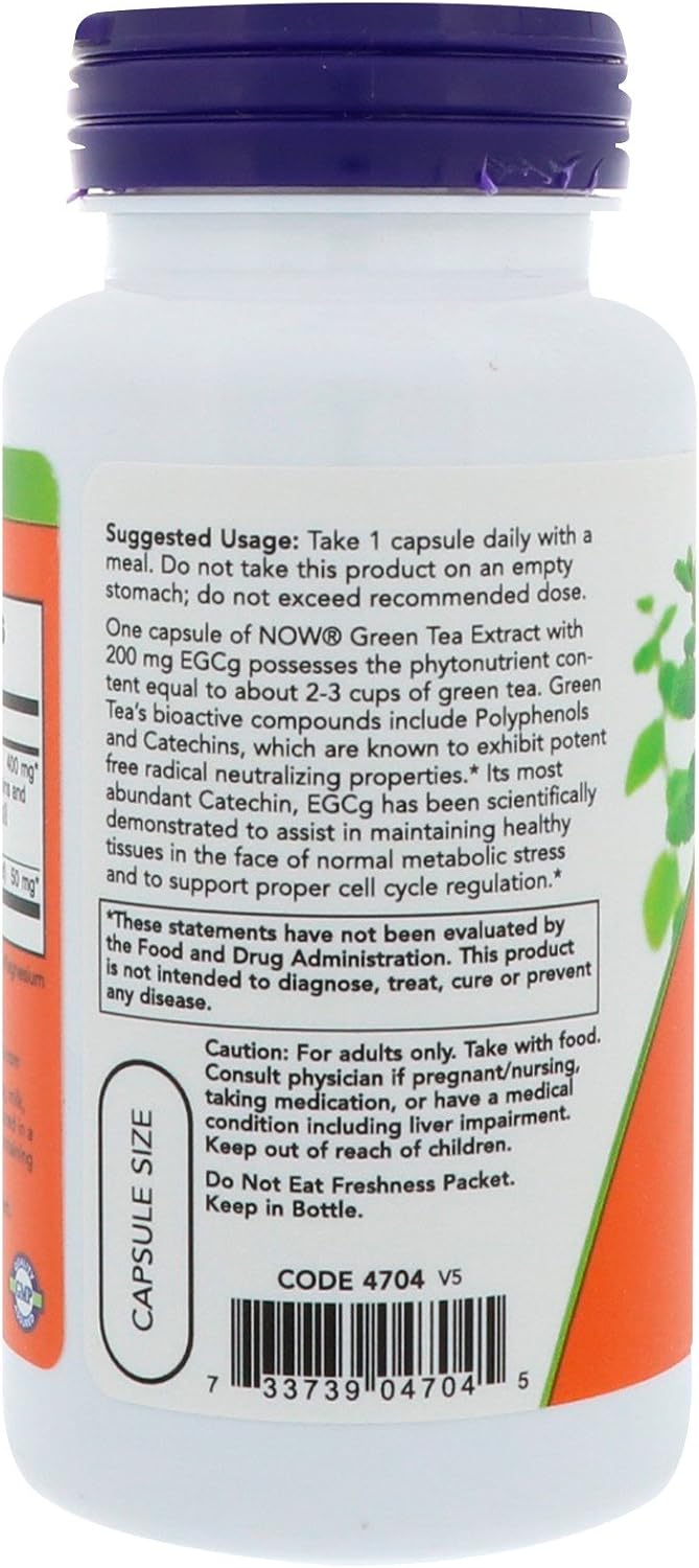 Now Foods Green Tea Extract 400mg Capsules, 90 Count - Powerful Antioxidant Supplement for Weight Management and Heart Health - Espot.com.au