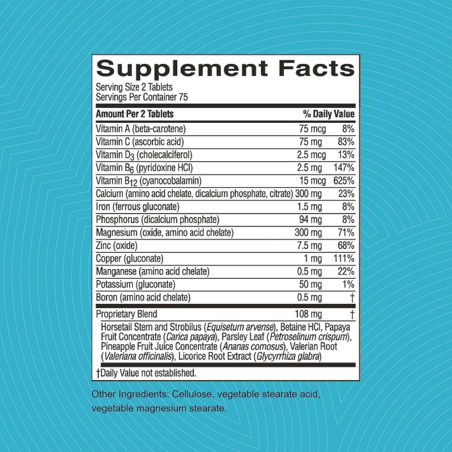 Natural Bone Health Supplement with Calcium, Magnesium, and Vitamins for Men and Women - Nature's Sunshine Skeletal Strength, 150 Tablets