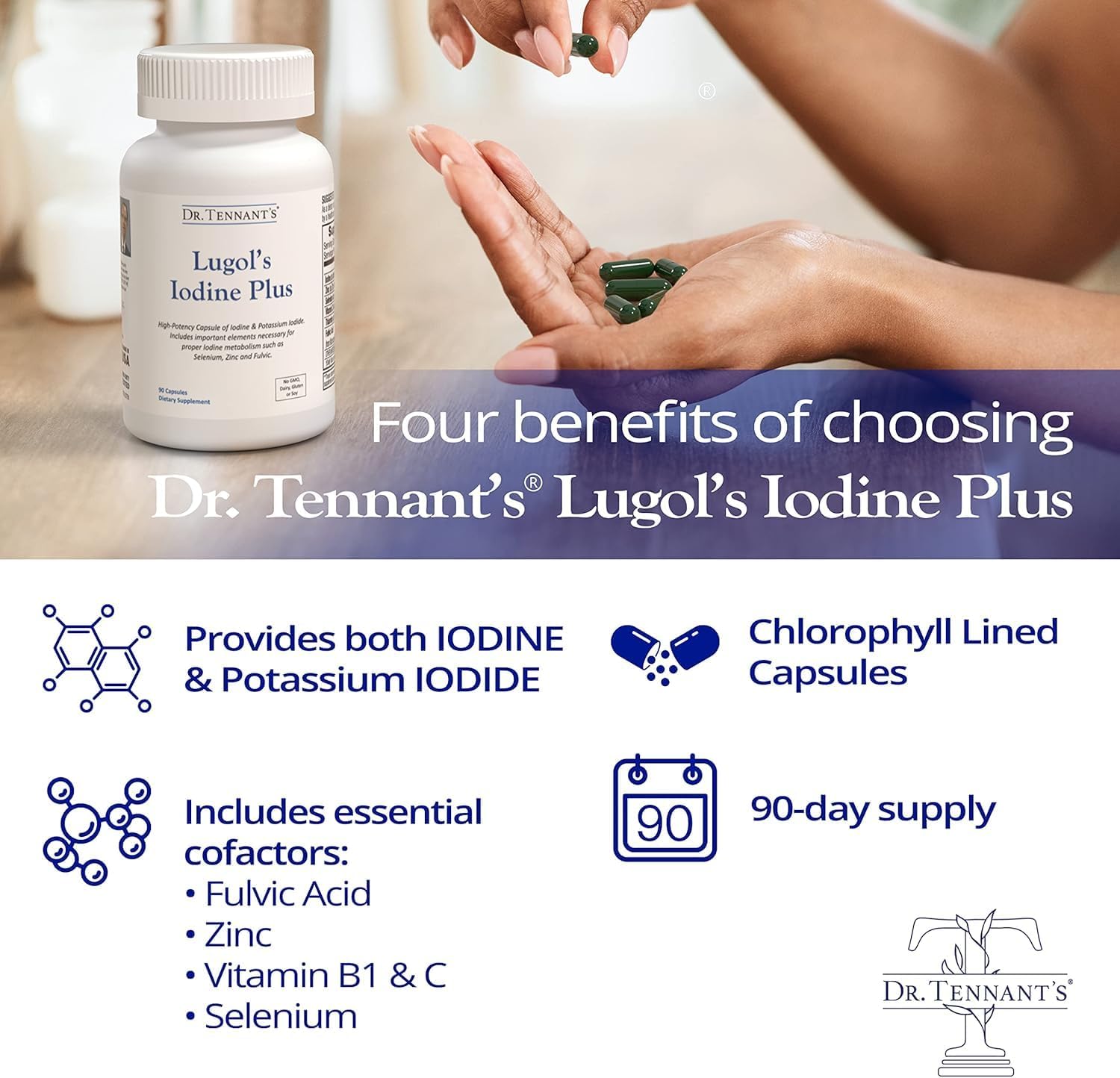Iodine Supplement with Lugol's & Potassium Iodide, Selenium, Zinc, Fulvic | Breast Health Support | 90 Capsules - Espot.com.au
