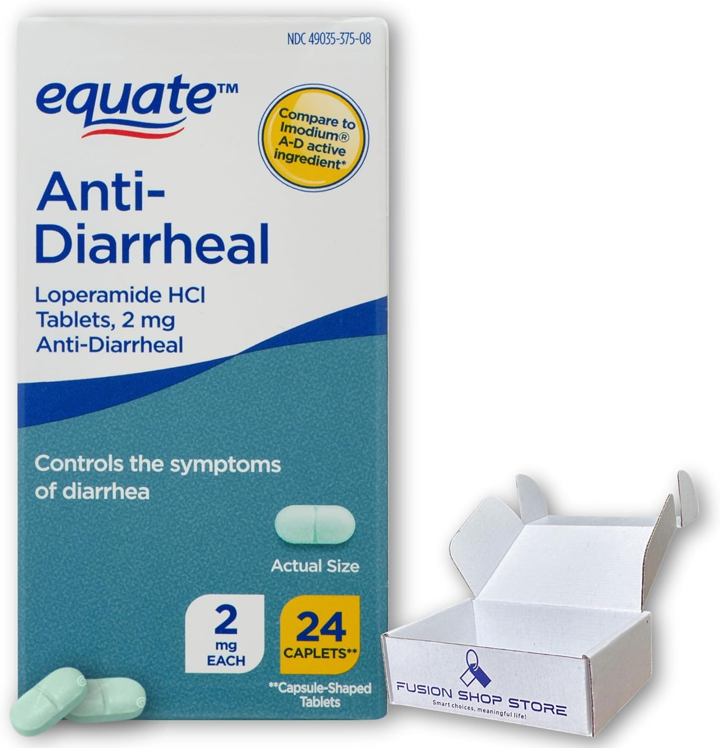 Equate Loperamide 2mg Caplets - 24 Count Box by Fusion Shop Store - Espot.com.au