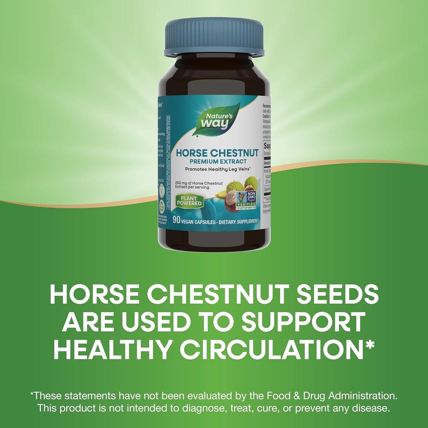 Premium Horse Chestnut Extract Capsules for Healthy Leg Veins - 500mg Total, Vegan, 180 Capsules - Pack of 2, Packaging May Vary - Espot.com.au
