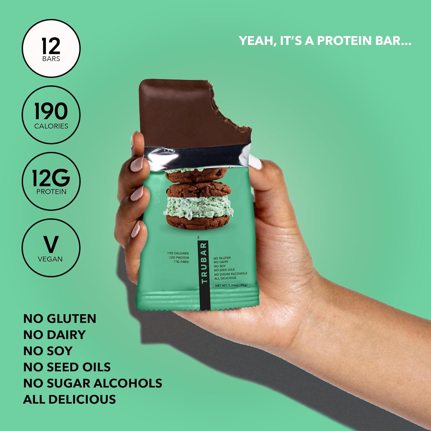 trubar-mint-to-be-chip-vegan-protein-bars---gluten-free-plant-based-high-fiber-dairy-free-low-fat-non-gmo-no-sugar-alcohols---12g-protein-13g-fiber---healthy-snack-bars---12-count-pack-3