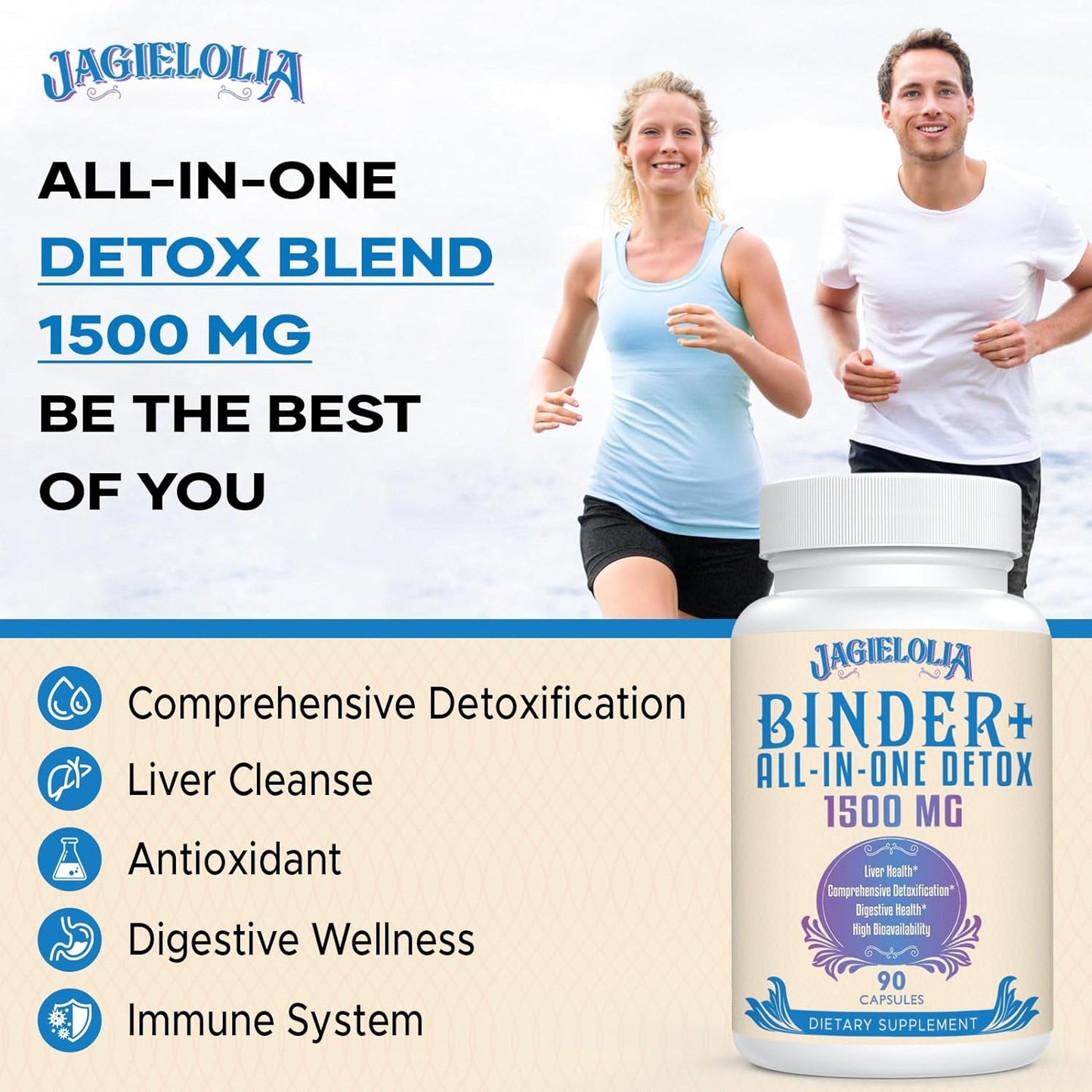 Detox Binder Supplement 1500 MG - High Bioavailability for Liver & Gut Cleanse - Activated Charcoal, Zeolite & Bentonite Clay - 90 Vegan Capsules - Espot.com.au