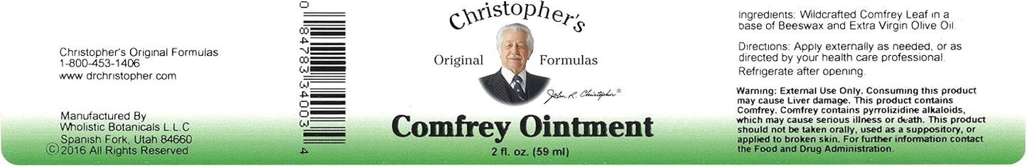 Organic Comfrey Ointment with Beeswax & Olive Oil - 2oz - Dr. Christopher's Original Formulas - No Fillers/Chemicals - Espot.com.au