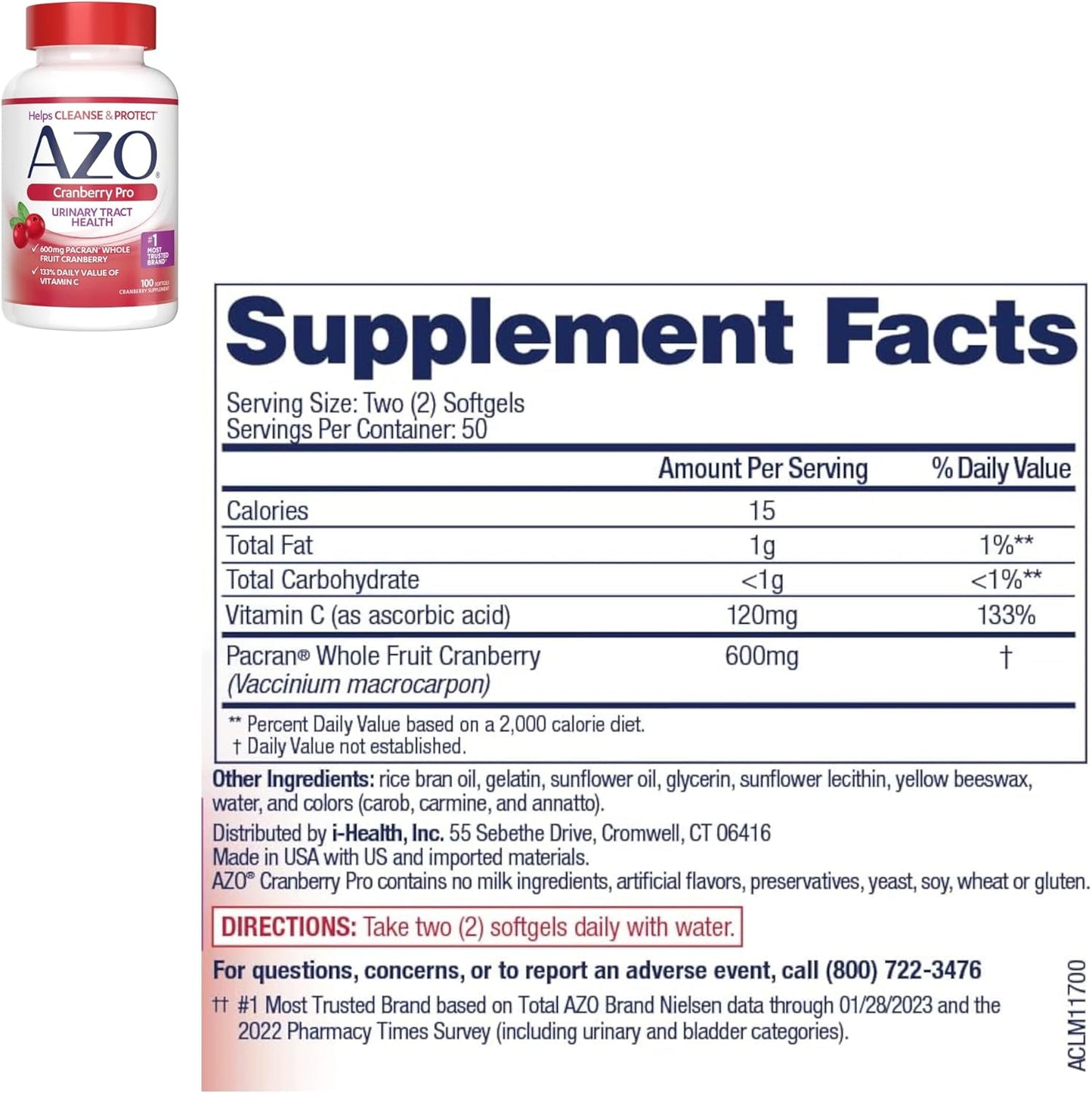 azo-cranberry-pro-supplement-with-pacran-for-urinary-tract-health---100-ct-go-less-bladder-control-daily-supplement---72-count-2