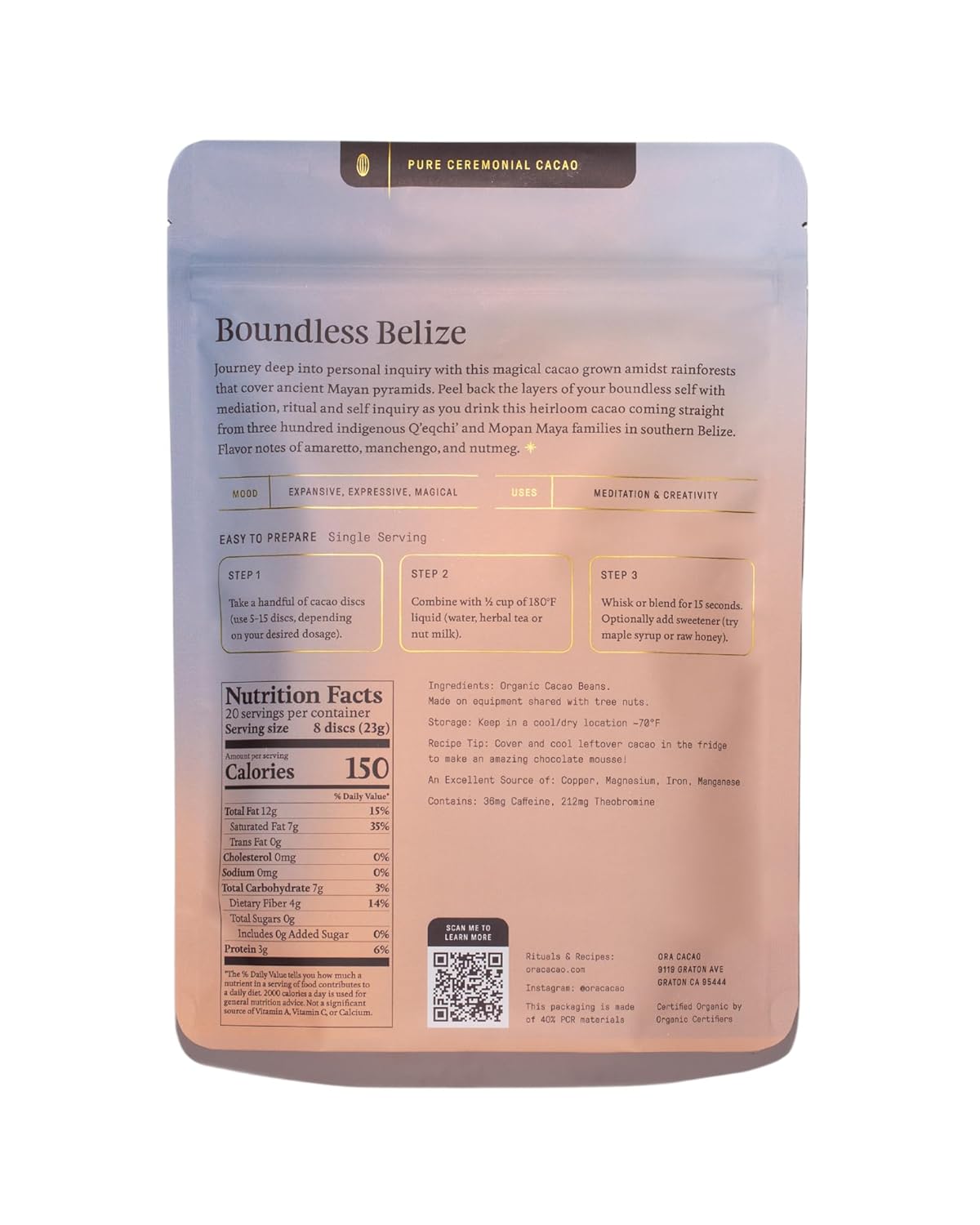 ora-ceremonial-cacao-from-belize---100-pure-unsweetened-cacao---usda-organic-ethical-and-regenerative---high-flavanol-content---coffee-alternative-for-better-energy---heavy-metals-tested---8oz-2