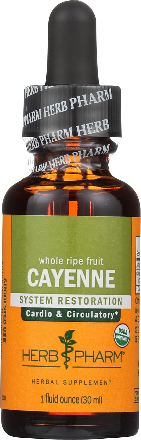 Organic Cayenne Extract by HERB PHARM - 1 Fluid Ounce - Premium Quality Spice Supplement for Health and Wellness - Espot.com.au