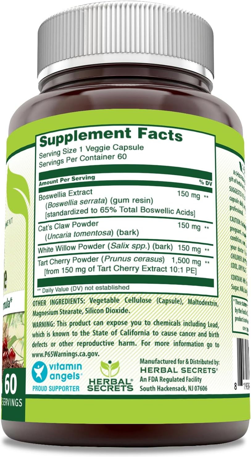 Herbal Joint Care Supplement 1950mg Per Serving 60 Veggie Capsules Non-GMO Gluten-Free USA Made - Espot.com.au