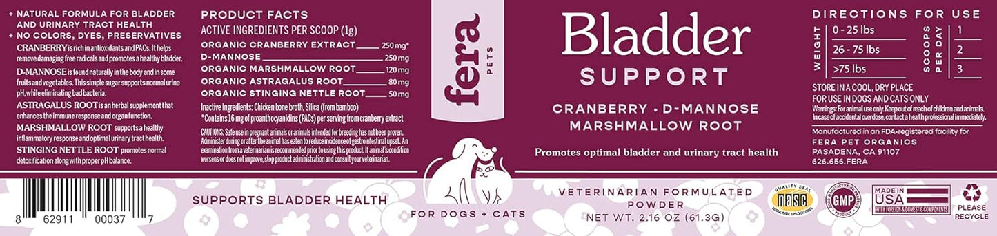 fera-pet-organics-bladder-cranberry-supplement-for-dogs-cats---vet-formulated-for-kidney-urinary-health---with-d-mannose-cranberry-and-stinging-nettle---60-scoops-8