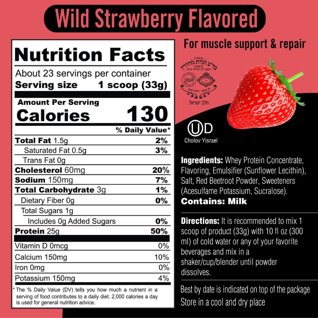 strawberry-whey-protein-powder-gluten-sugar-free-kosher-certified-25g-protein-essential-amino-acids-bcaa---55g-leucine---27g-isoleucine---14g-valine---14g-165lb-3