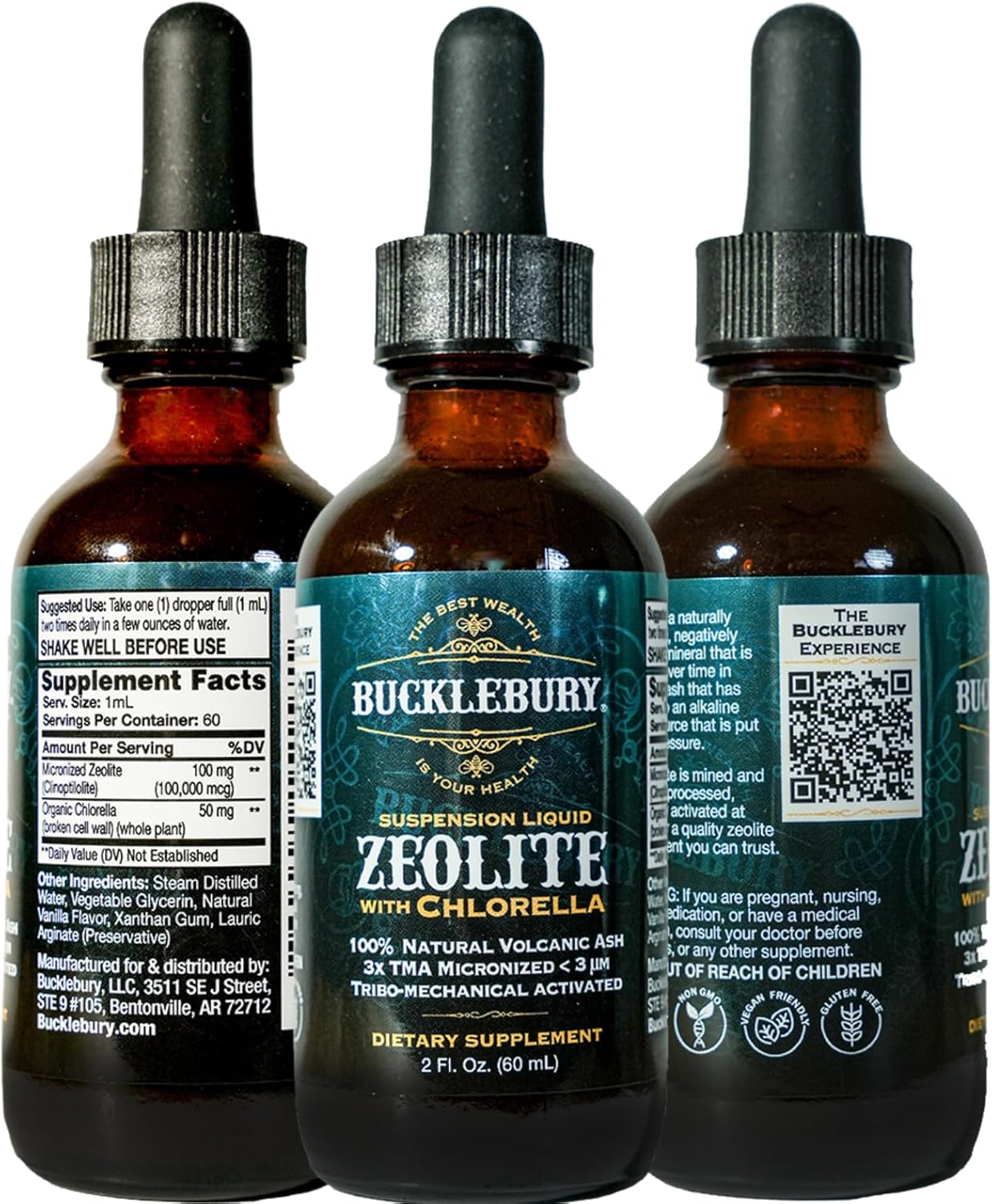 Zeolite Liquid Suspension with Chlorella - Supports Detox, Immune System & Digestive Health - 60 Servings for Kids & Adults - Espot.com.au