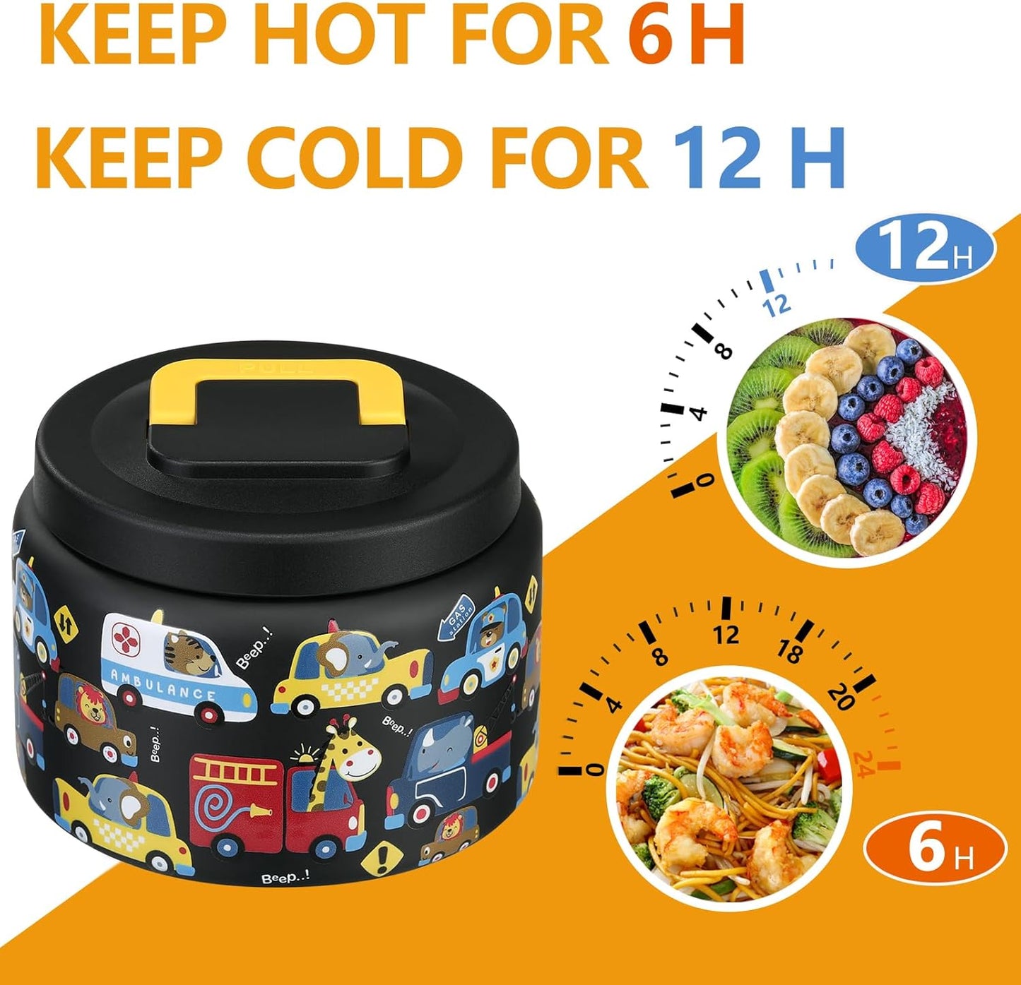 8oz-kids-thermo-stainless-steel-small-lunch-container-for-hotcold-food---easy-open-wide-mouth-thermos-for-preschool-travel---black-animal-truck-design-3