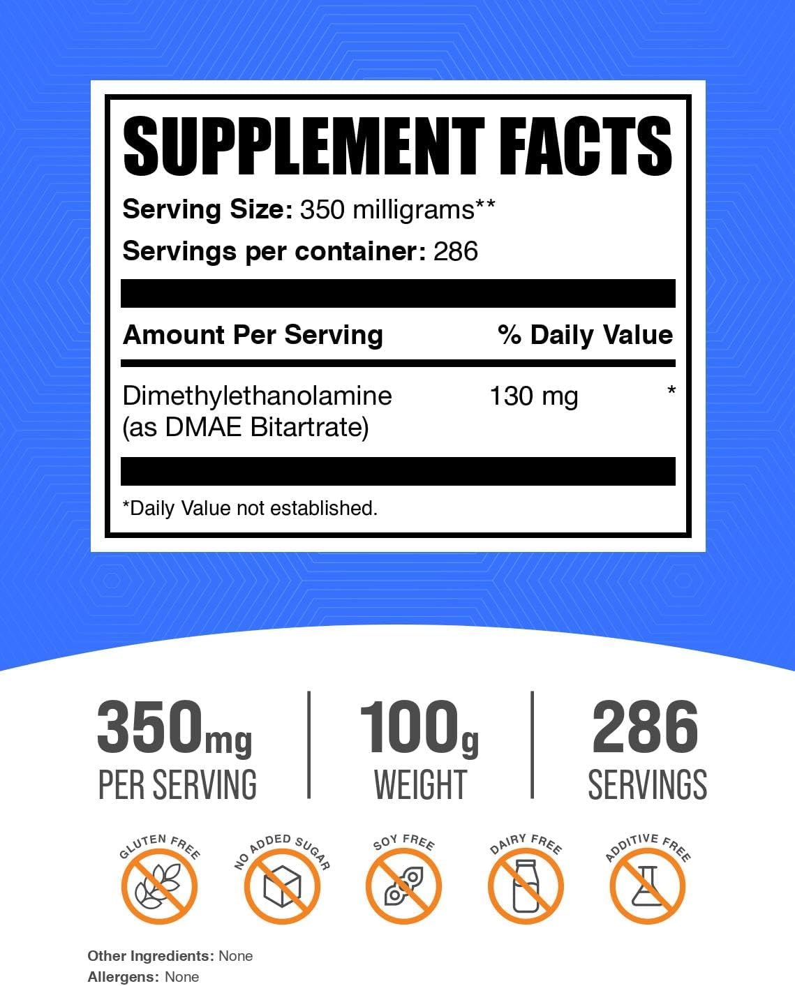 bulksupplements-dmae-bitartrate-powder---100g-35-oz---dimethylaminoethanol-supplement---gluten-free---350mg-per-serving---pack-of-1-2