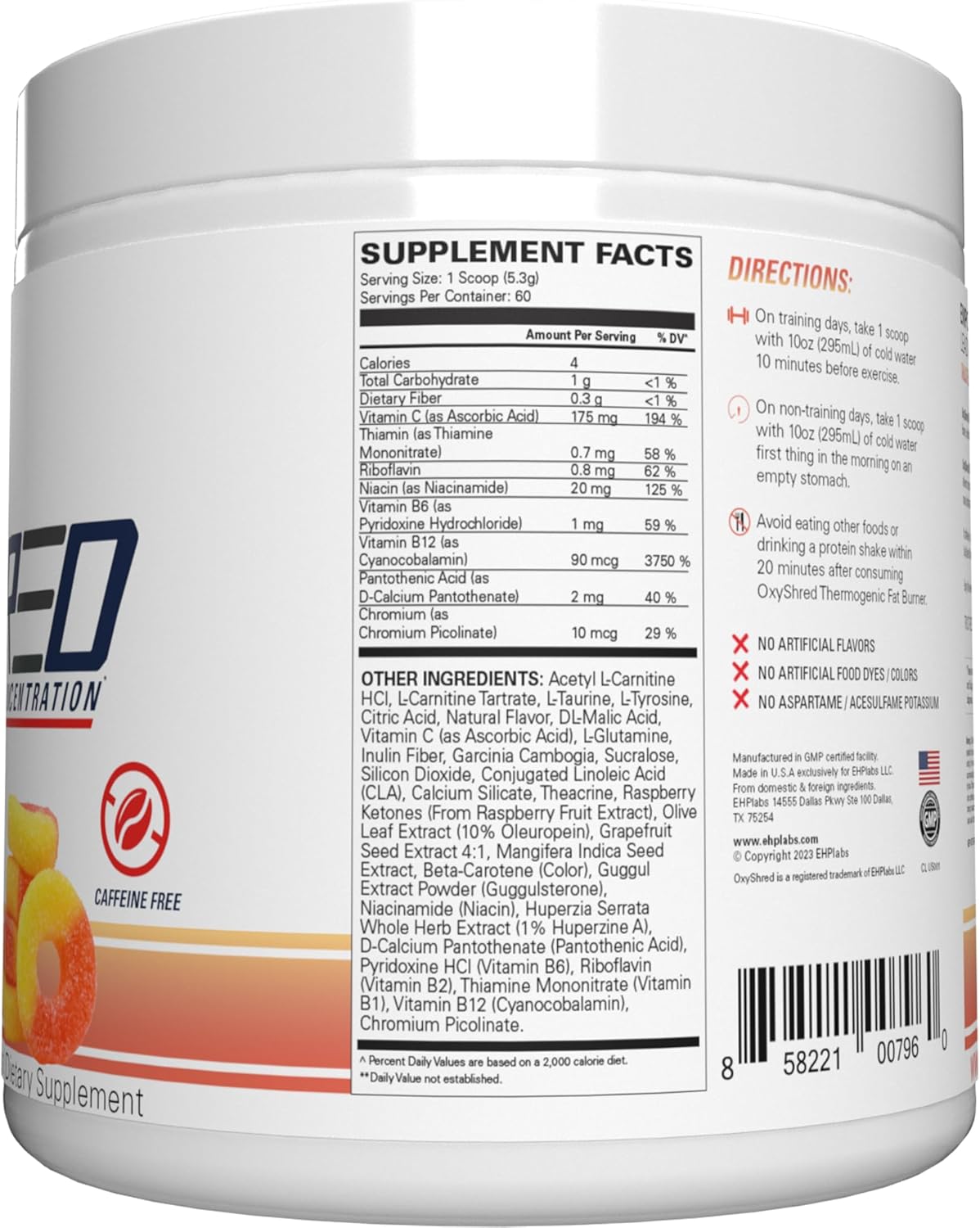 ehp-labs-oxyshred-non-stimulant-peach-pre-workout-powder---caffeine-free-l-glutamine-acetyl-l-carnitine-blend-for-men-women---60-servings-7