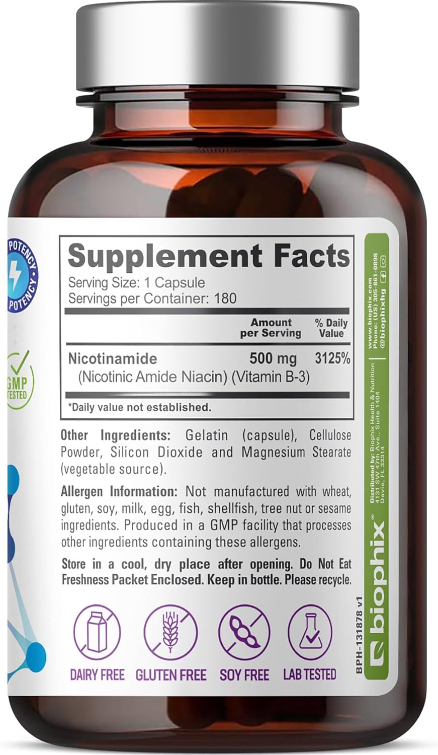 biophix-nicotinamide-500mg-capsules---niacin-vitamin-formula-for-skin-cell-health---flush-free-niacinamide-supplement---180-count-8