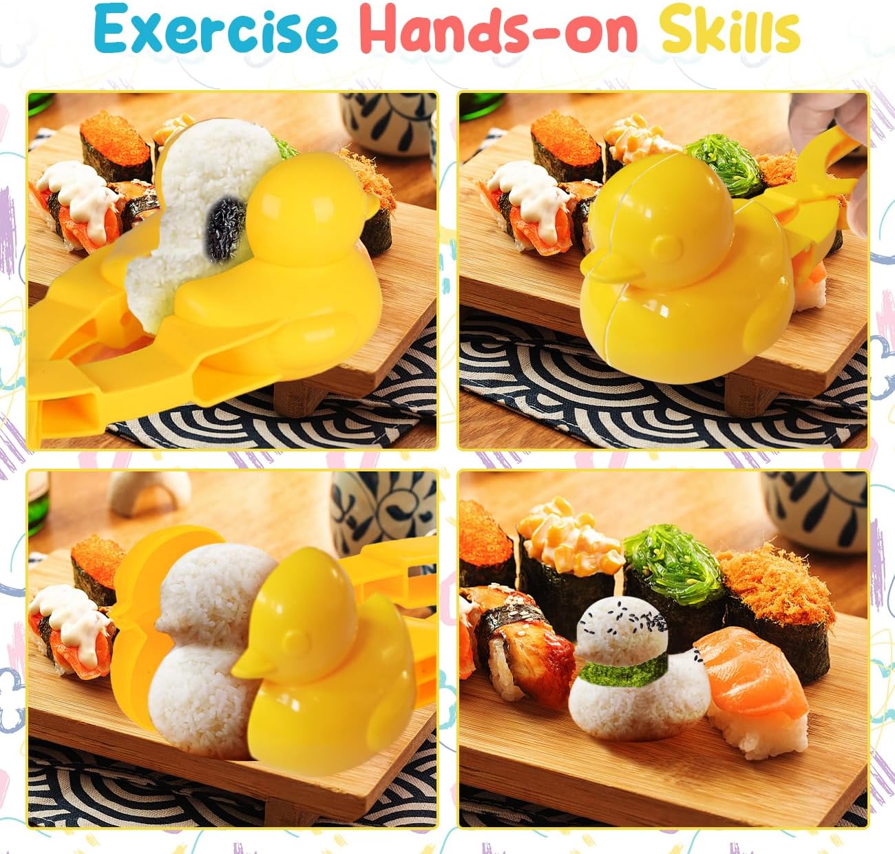3pcs-duck-onigiri-mold-set---animal-shaped-rice-ball-mold-for-sushi-making-rice-balls-and-croquettes-by-jinnagltu-6