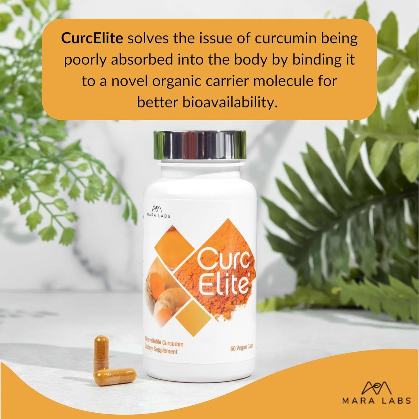 Mara Labs CurcElite Turmeric Extract - 95% Curcuminoids, Vegan, Non-GMO - 30 Servings - Espot.com.au