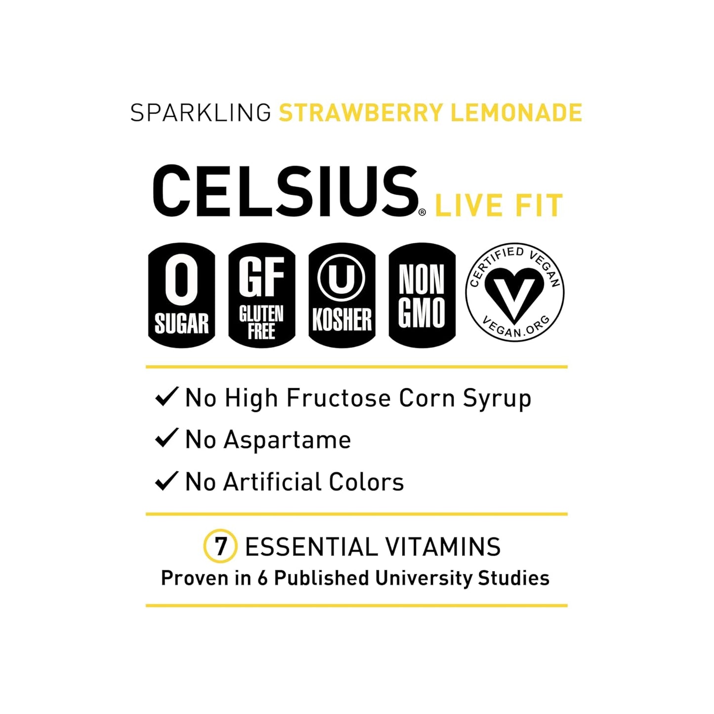 Sparkling Strawberry Lemonade CELSIUS Energy Drink, 12 Fl Oz Cans, Pack of 12 - Functional & Refreshing Boost for Energy - Espot.com.au