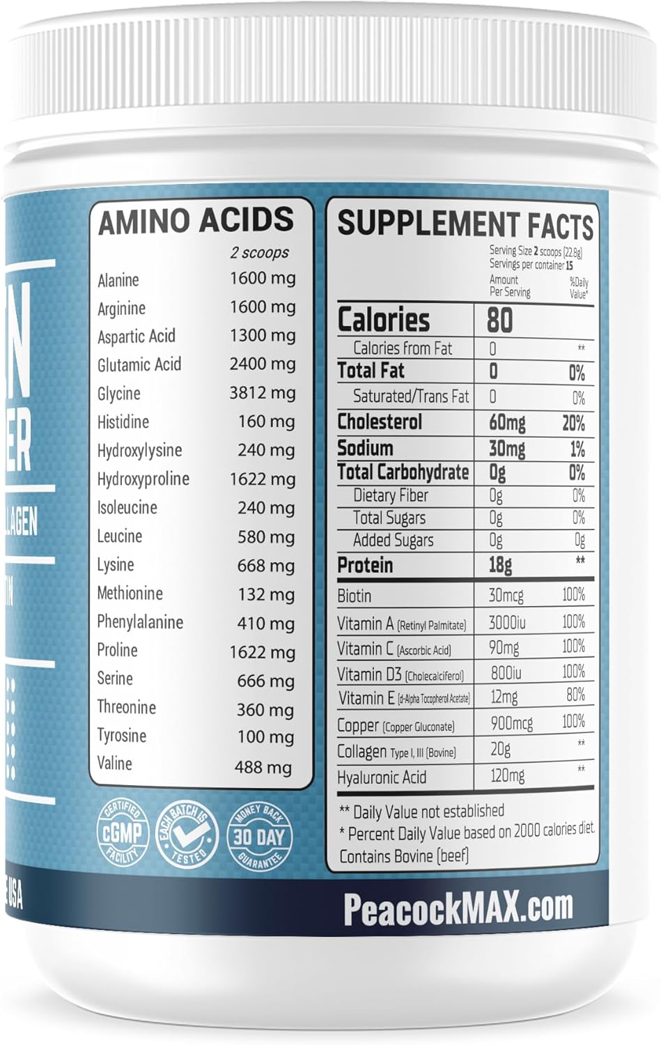 multi-collagen-peptides-powder---unflavored-protein-with-hyaluronic-acid-copper-biotin-multivitamin---1206-oz-for-nail-skin-hair-gut-health-6