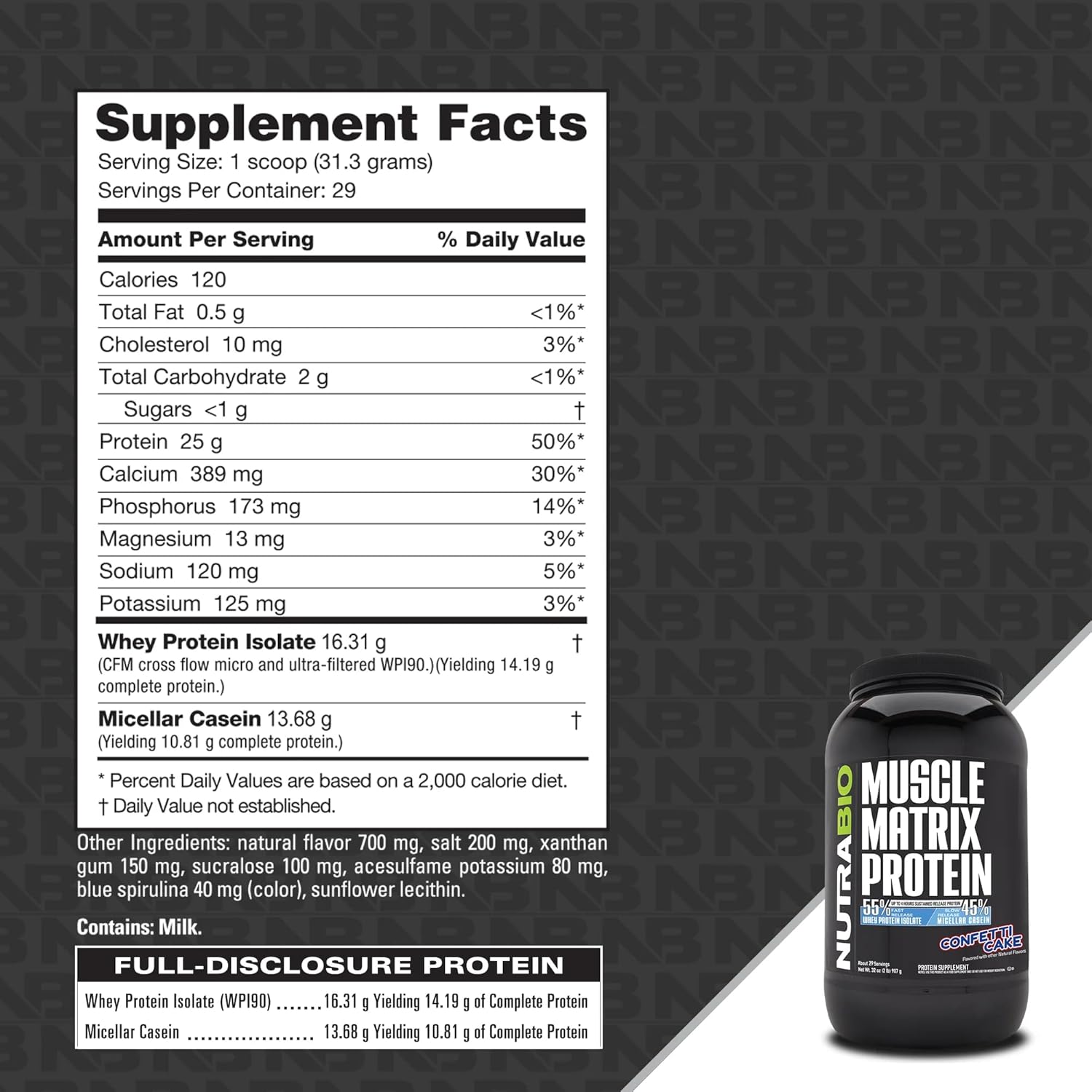 bundle-nutrabio-creatine-monohydrate-unflavored-150g-muscle-matrix-protein-powder-confetti-cake---energy-growth-recovery-strength-supplement-5