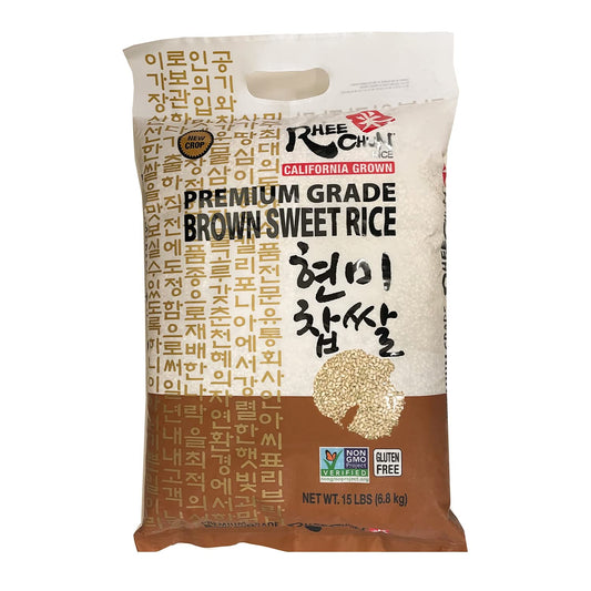 california-grown-rhee-chun-brown-sweet-rice---premium-grade-gluten-free-non-gmo-15-lbs-bag-1