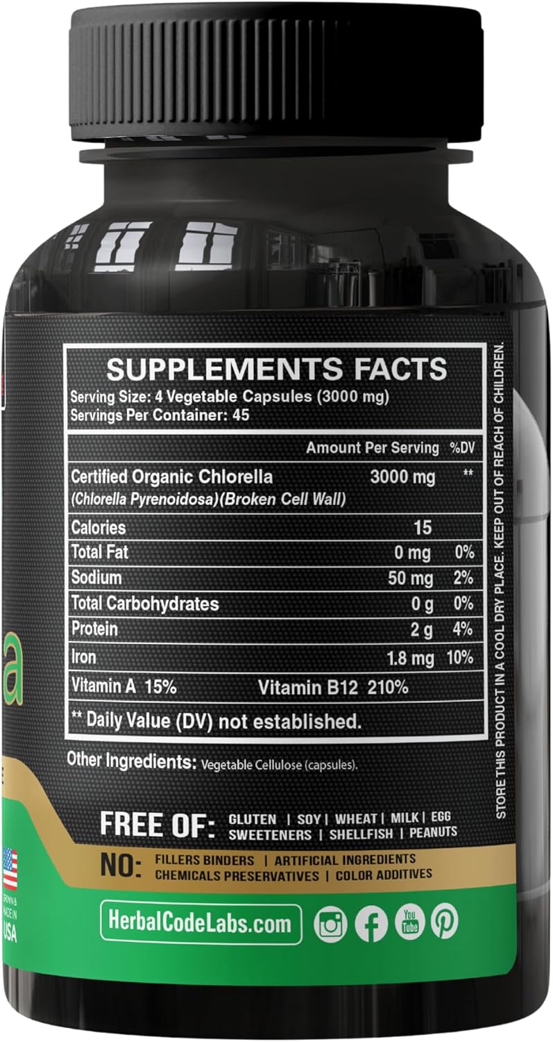 organic-chlorella-capsules-3000mg---blue-green-algae-supplement---natural-detox-cleanse---plant-vitamins-minerals---vegan-protein-powder---made-in-usa-by-hcl-herbal-code-labs-3