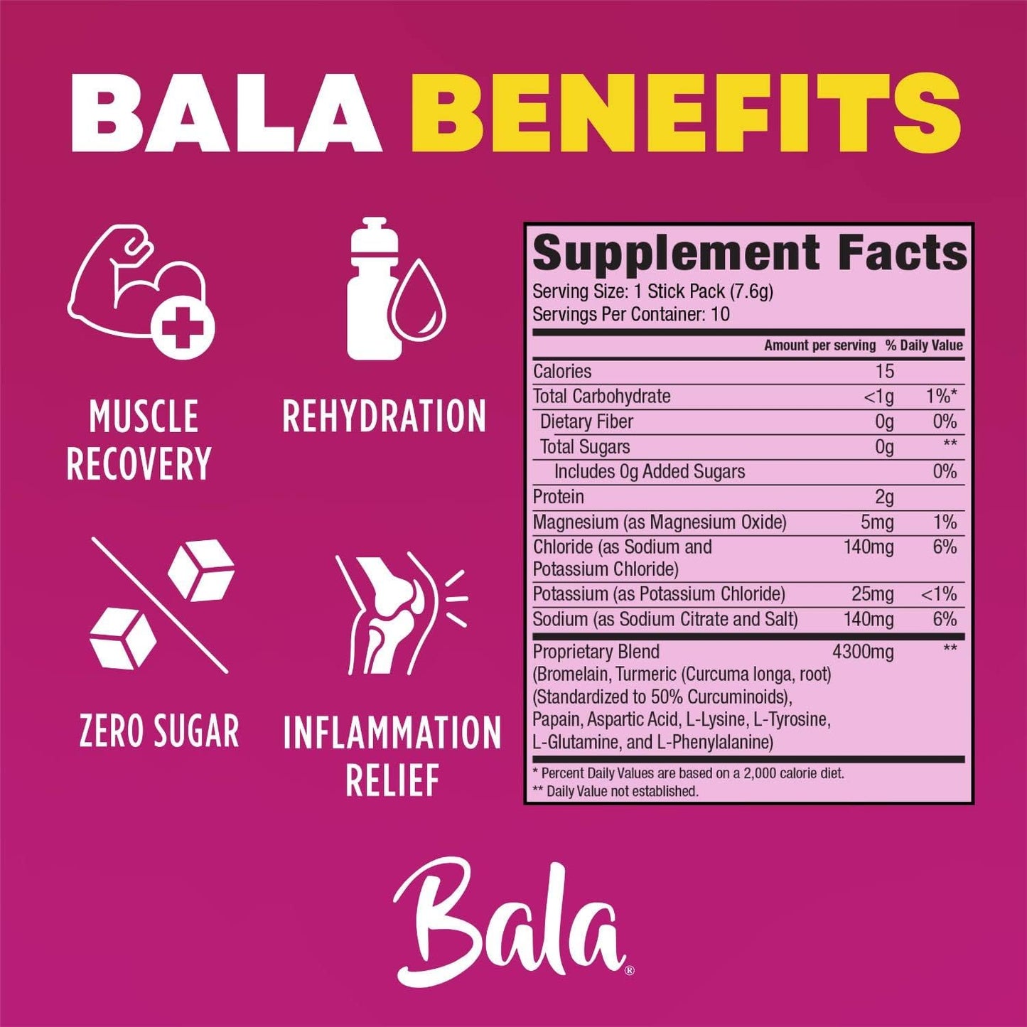 bala-turmeric-enzyme-electrolyte-powder-packets---sugar-free-keto-hydration-mix-for-post-workout-muscle-recovery-gut-health-immune-joint-support---natural-flavors---10-pack-5