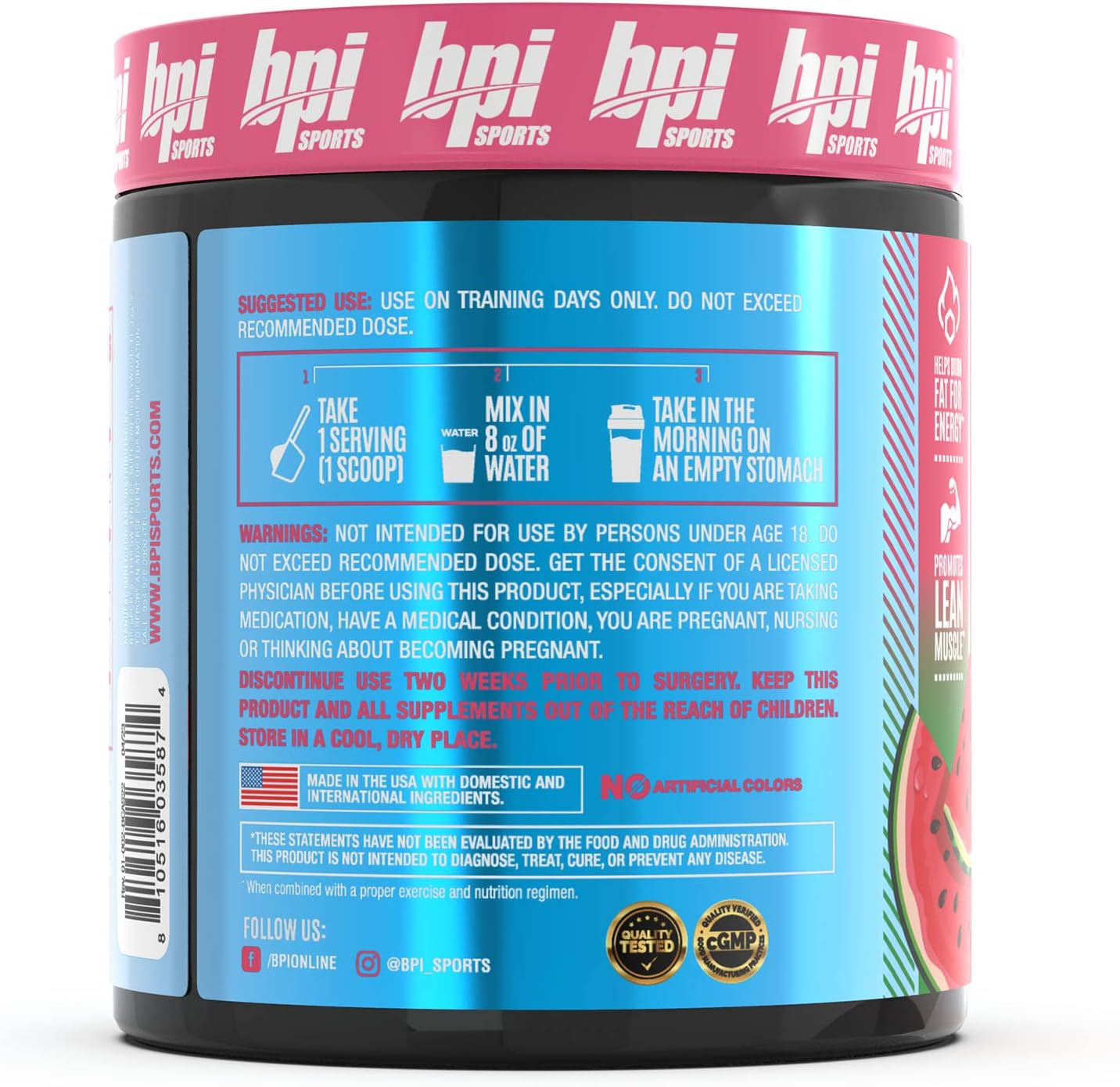 bpi-sports-best-bcaa-shredded---watermelon-ice-flavor---boosts-fat-conversion-to-energy---supports-weight-loss-and-lean-muscle---25-servings-275-g-2