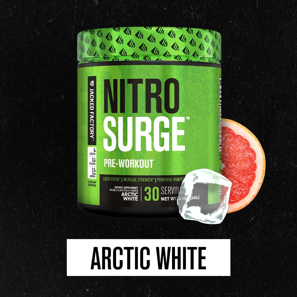 nitrosurge-pre-workout-supplement---boost-energy-strength-focus-pumps---no-booster-powder---30-servings-arctic-white-2
