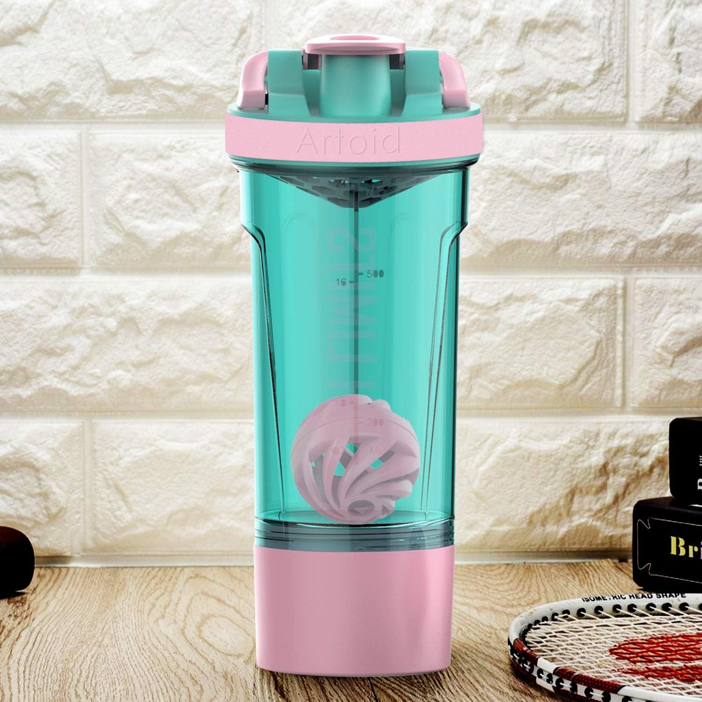 artoid-mode-24-ounce-inspirational-fitness-protein-shaker-bottle-with-dual-mixing-technology-shaker-balls-mixing-grids-and-twist-lock-storage-box-6