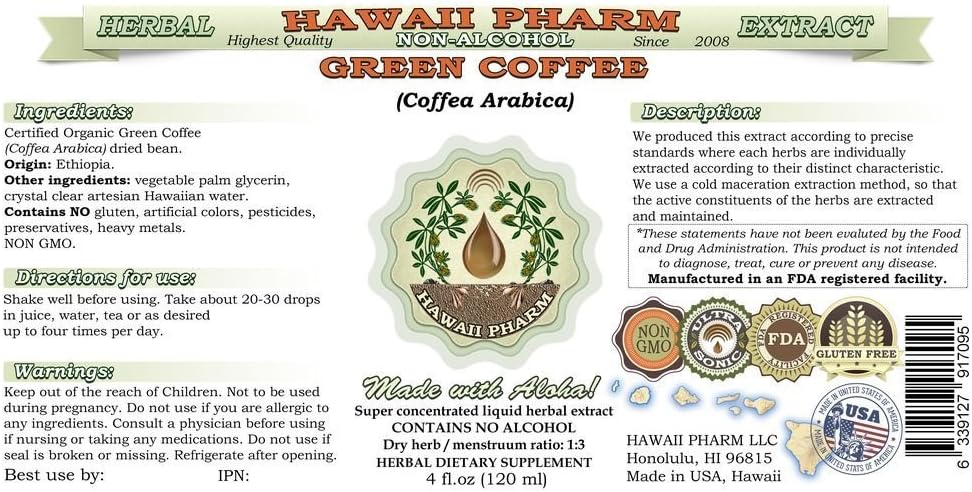 alcohol-free-green-coffee-liquid-extract---2x2-oz-glycerite-herbal-supplement-from-hawaii-pharm---coffea-arabica-dried-bean-2