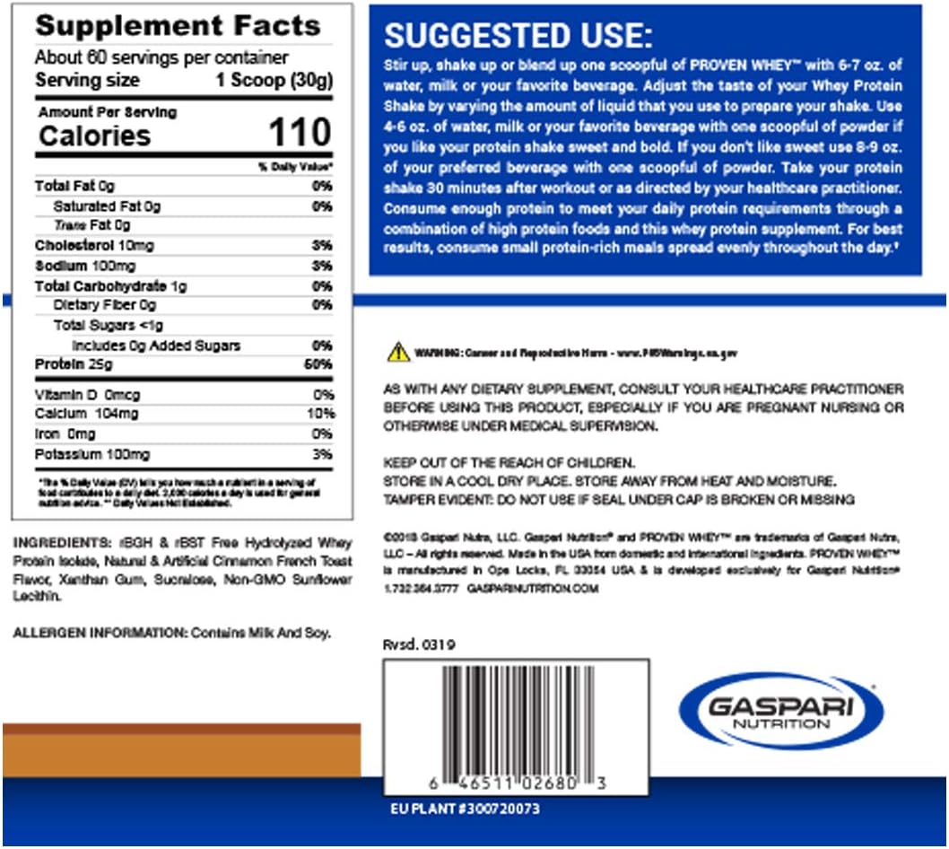 gaspari-nutrition-proven-whey-isolate-protein-powder---cinnamon-french-toast-flavor---100-hydrolyzed-high-protein-lactose-free-low-carb-low-sugar---4-lb-jar-2