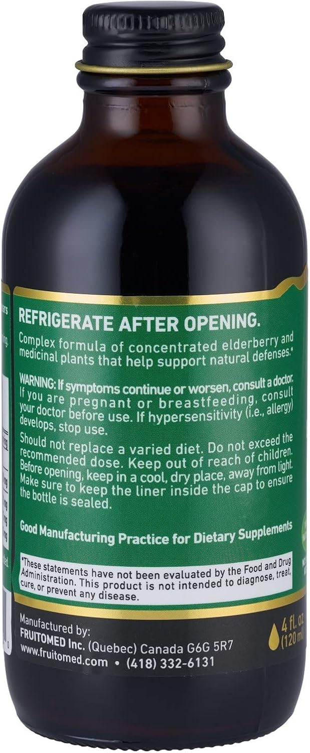 Elderberry Syrup with Elderflower, Thyme, Peppermint - Immune Boosting Formula, No Added Sugar, Delicious Taste - 24 Day Supply - Espot.com.au