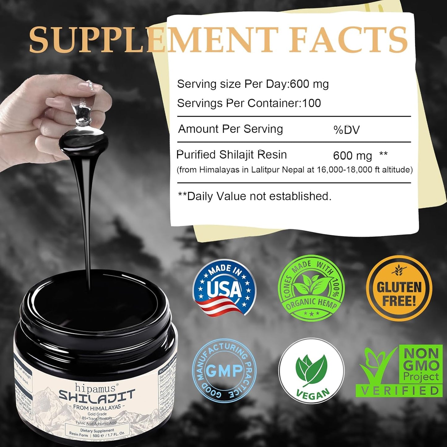 organic-600mg-shilajit-resin---pure-himalayan-supplement-with-fulvic-acid---energy-immune-support---50g-gold-grade-2