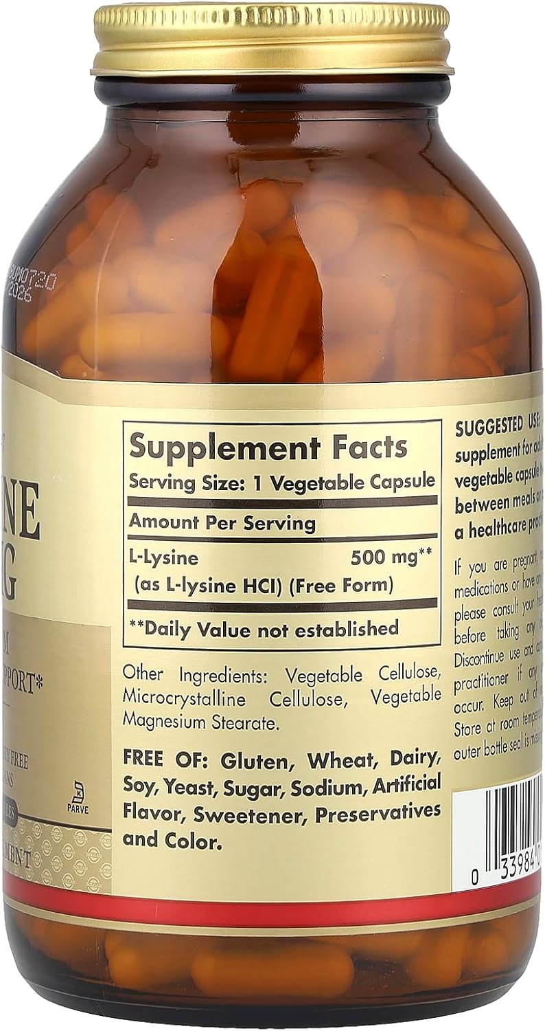 solgar-l-lysine-500-mg-capsules---skin-lips-integrity-support---collagen-boost---amino-acids-supplement---non-gmo-vegan-gluten-free---250-servings-2