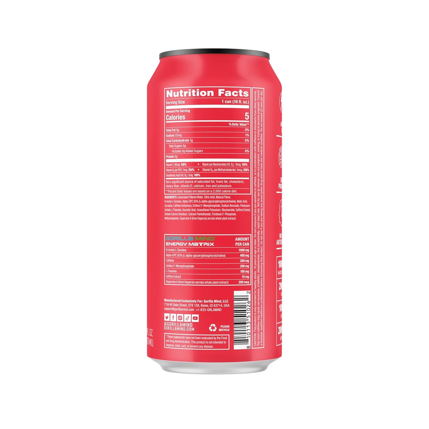 sour-watermelon-candy-gorilla-mind-energy-drink---boost-energy-and-focus-with-n-acetyl-l-tyrosine-alpha-gpc-200mg-caffeine-uridine-and-saffron---sugar-free-and-no-artificial-colors---16oz-12-pack-2