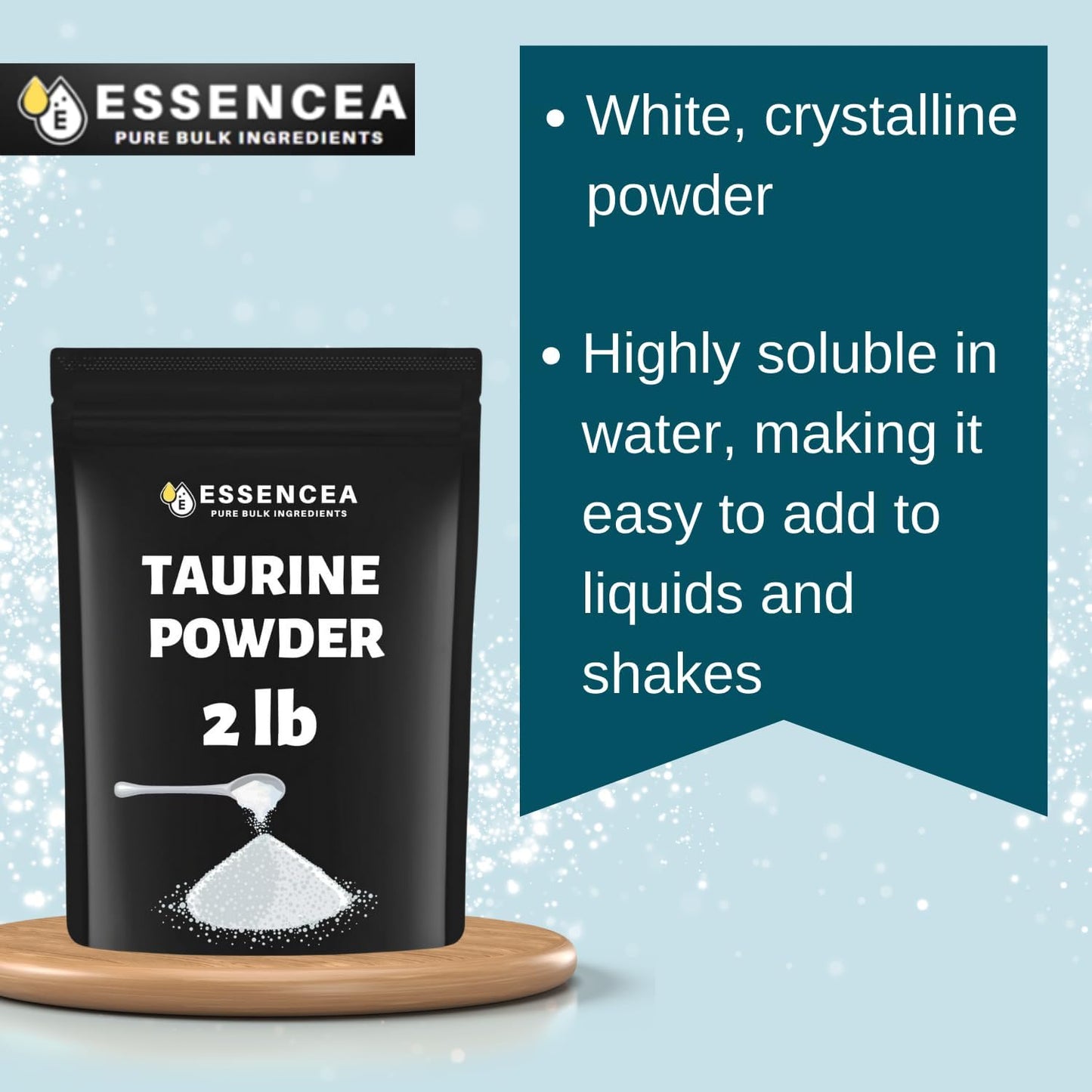 Premium Quality Essencea Taurine Powder - 2lb Pure Bulk Ingredients - 100% Taurine Powder - High-Quality Supplement (32 Ounces) - Espot.com.au