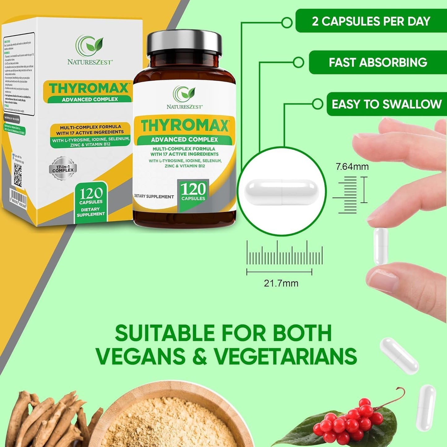120-vegan-capsules-thyroid-support-supplement-for-women-men---17-ingredients-including-iodine-l-tyrosine-ashwagandha-b12-and-zinc---60-day-supply---natures-zest-3