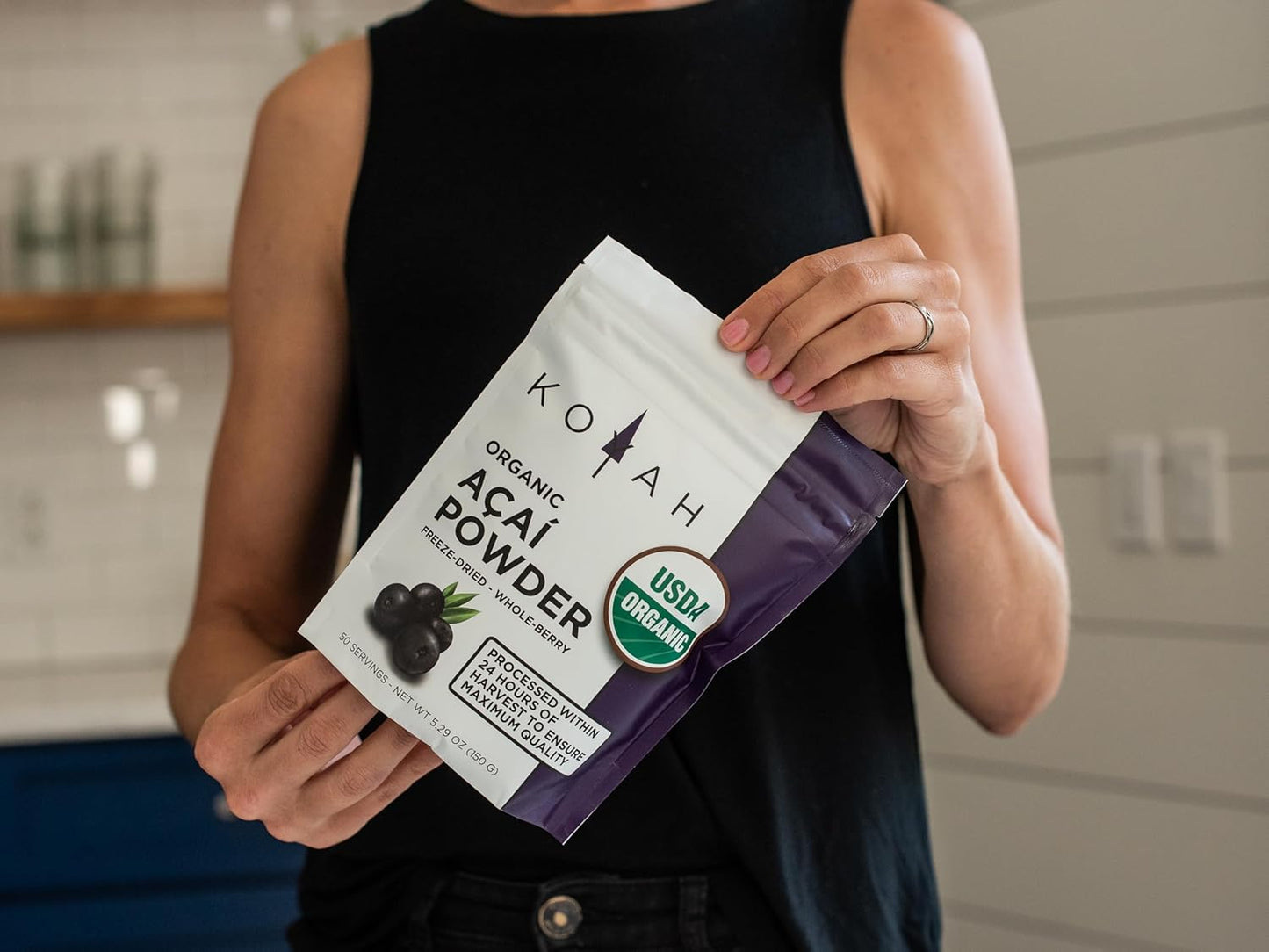 Organic Freeze-Dried Acai Powder from Brazil - 150g (50 Servings) - 100% Pure, No Citric Acid - Ideal for Smoothies & Bowls - Espot.com.au