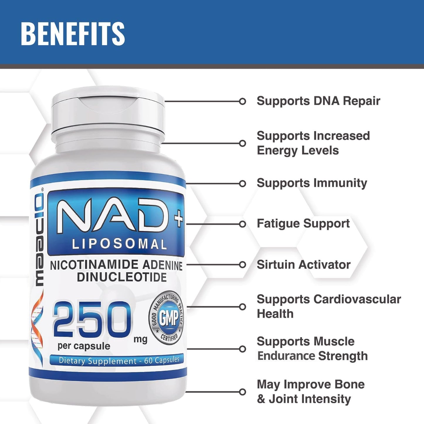 3 Pack Liposomal NAD+ Capsules - 180 x 250mg | Supports Energy & Reduces Fatigue - Non-GMO, Gluten Free, Vegan - Espot.com.au