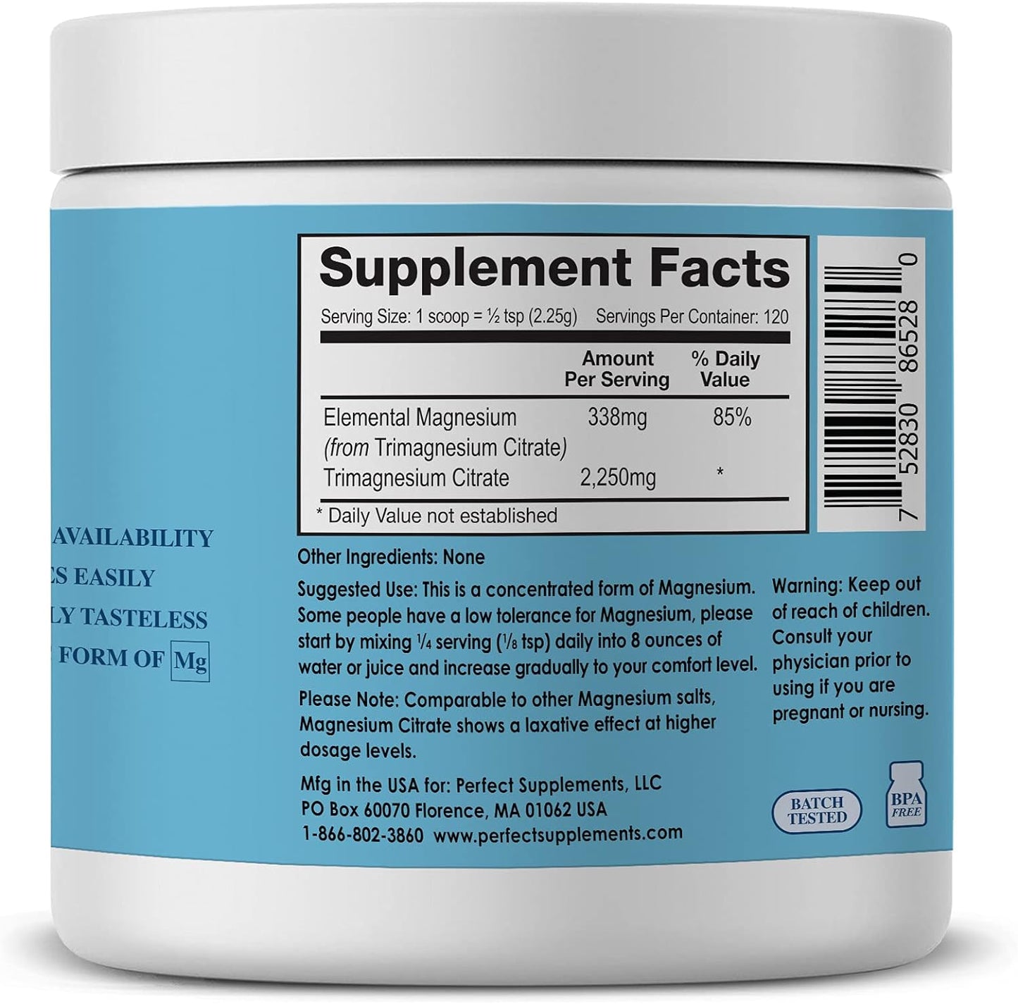 High-Quality Perfect Magnesium Citrate Powder - 270g for Improved Wellness and Vitality - Espot.com.au