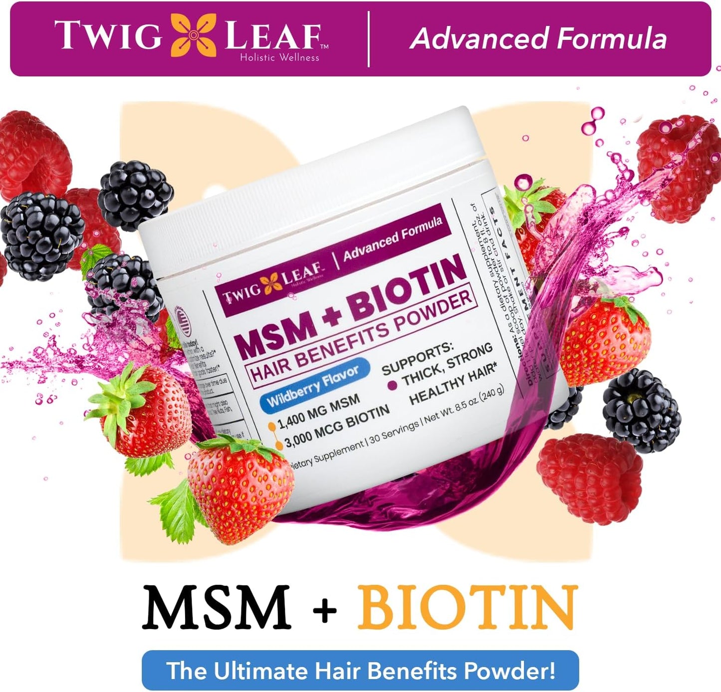 wildberry-hair-growth-powder-with-msm-biotin-vitamin-c---hair-supplement-for-women-men---gluten-free---30-servings-3