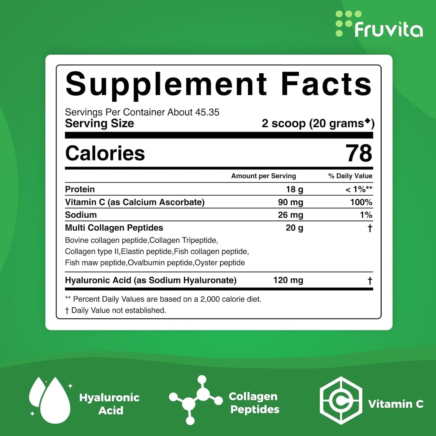 fruvita-multi-collagen-peptides-powder---2lb---8-types-of-collagen-with-hyaluronic-acid-vitamin-c---unflavored---non-gmo---supports-hair-skin-nails-joints-bones-2