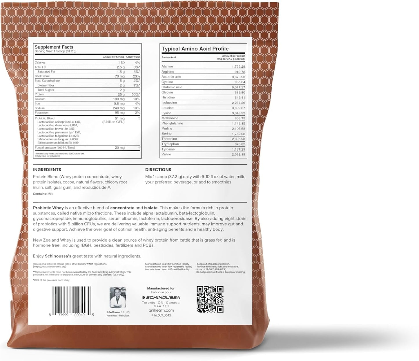 New Zealand Grass-Fed Chocolate Probiotic Whey Protein Powder - 2 lb (910g) - 24 Servings, Natural Flavors Included - Espot.com.au