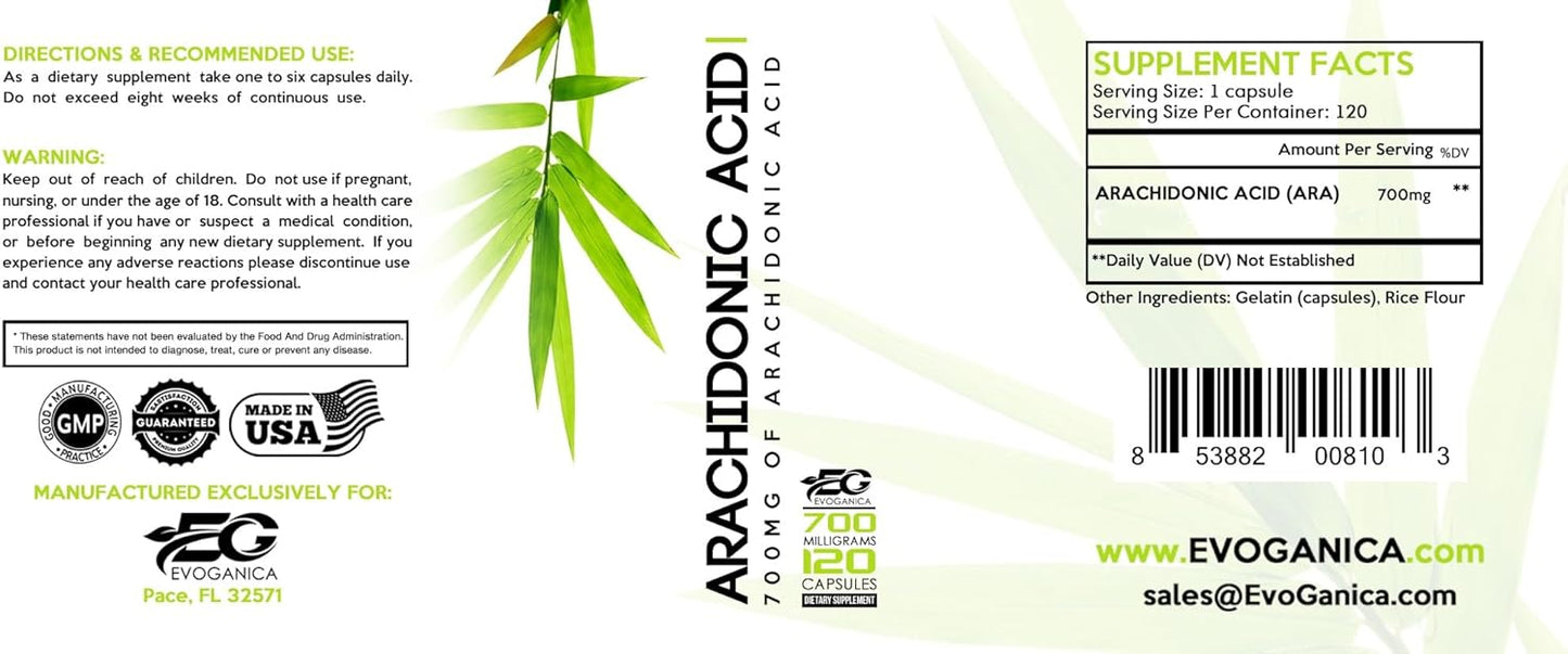 evoganica-max-strength-arachidonic-acid-supplement---700mg-per-serving---120-servings---muscle-support-recovery-2